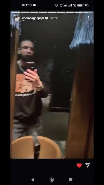 Drake singing Through The Wire in recent ig story