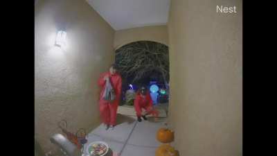 I found the kids who emptied my bowl of Halloween candy&hellip;and made them put it back!
