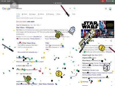 If you search star wars on google this happens…
