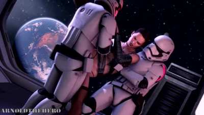 Rey gangbang (Arnoldthehero) [Star Wars]
