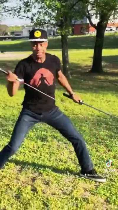 Still working on 3 swords but here is my take on Zoro&rsquo;s 2 sword style
