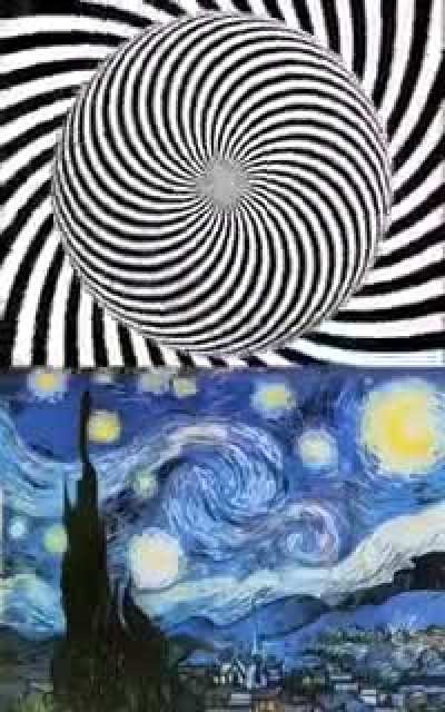 The best way to see Van Gogh's "Starry Night" is to stare at the center of the spiral for 20 seconds and then look at the painting