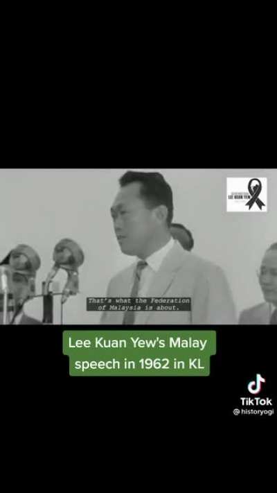 Lee Kuan Yew giving a speech in Malay and shouting &lsquo;Merdeka Malaysia&rsquo; (@historyogi Tik Tok)