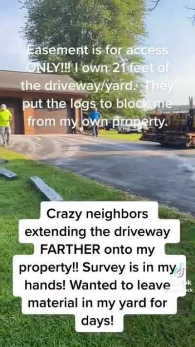 karen vs karen? or shitty neighbors encroaching on property thats not theirs