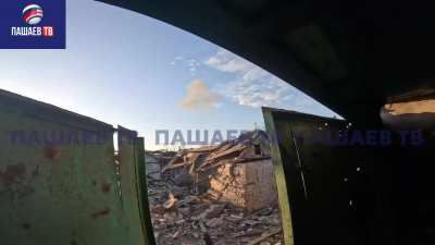 Russian soldier shoots downs Ukrainian FPV drone with his shotgun.