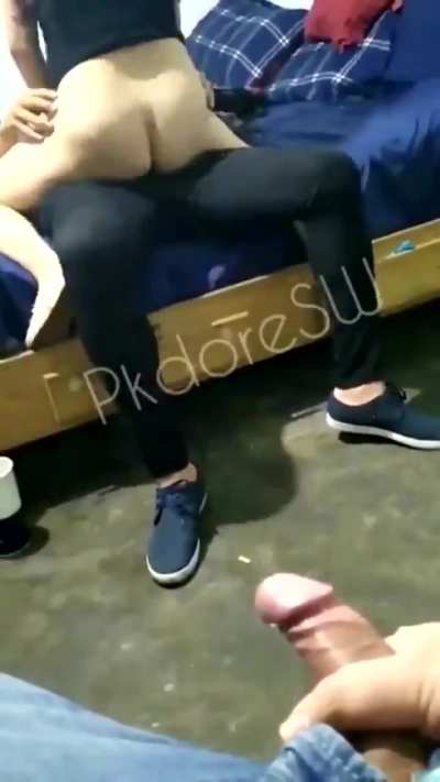 Watching her riding his friend, made him cum so Fast. Rate this!