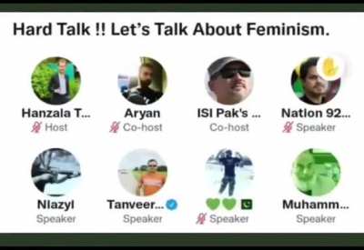 Avg Pakistani feminism discussion space on Twitter