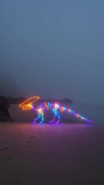 Drawing Dinosaur with light