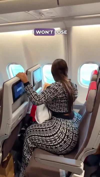 Model says airplanes need "bigger seats" for different body shapes.