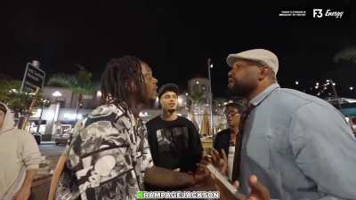 Rampage Jackson presses a fan for asking about Raja&rsquo;s attack on the wrestler: "Shut the f--k up"