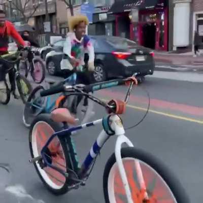 Kids freaking out in public having fun.