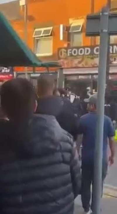 Riots in Leicester, England, yesterday with one group shouting &lsquo;Jai Sri Ram&rsquo;, police making arrests.