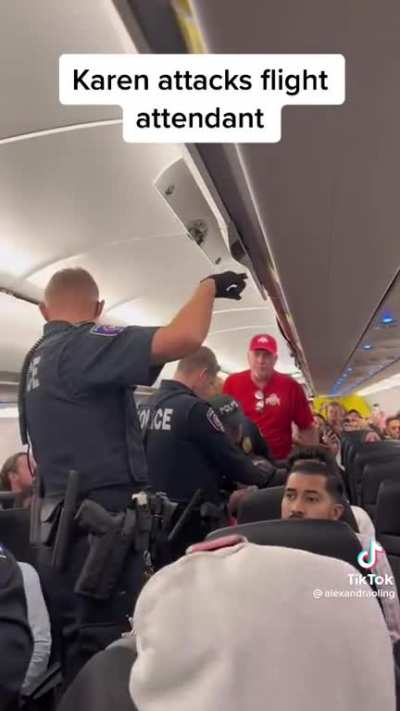Walked off the plane in cuffs by the police for being belligerent