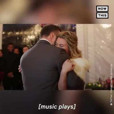 This groom surprised his wife for their first dance, by playing &ldquo;somewhere over the rainbow&rdquo; sung by her late grandmother in 1947. Although she could not be there in person, she truly was there at this moment.
