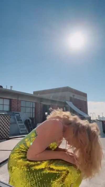 Peyton List Green dress video