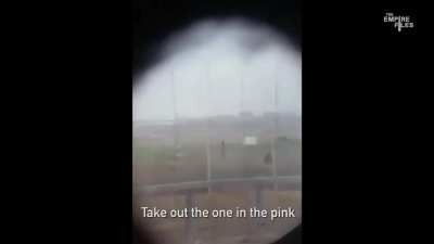 Israeli soldiers joyfully shooting children