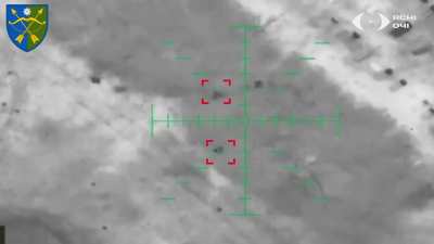 Anti-tank mines dropped on Russian infantry.