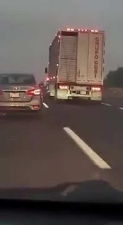 Truck Refuses to Let Vehicles Pass