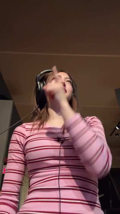 Miku working on her upcoming show Crew Girl