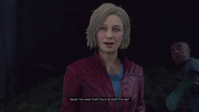 I was confessing my love to Sarah and this NPC in the background had some perfect timing.