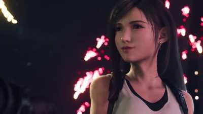 Tifa has the cutest expression on the gondola after Cloud says "the line" &amp;lt;3&amp;lt;3&amp;lt;3