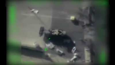 Hermes 450 taking out a Hamas front-ent loader breaking the wall on Oct 7th