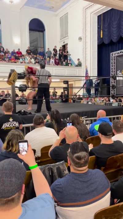 Rough landing for Samuray Del Sol (FKA Kalisto) at BTW last night. 