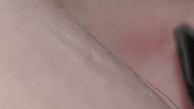 NSFW because of area. Sorry for the blur, but at least it was in focus when it pulled out