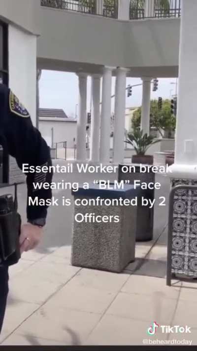 Karens with badges "do not feel safe" around restaurant worker's BLM facemask, demand manager's phone number like it's a police investigation instead of a customer complaint