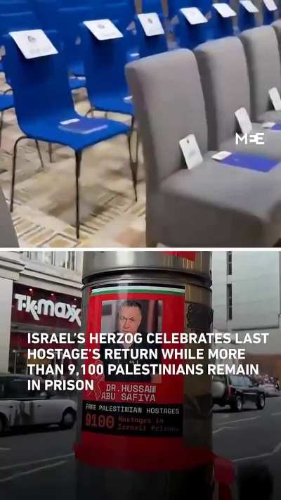 Herzog celebrates last prisoner’s return while more than 9,100 Palestinians hostages remain in prison
