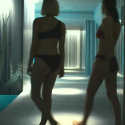 Alexandra Daddario and Julia Goldani Telles in swimsuits from their new TV episode
