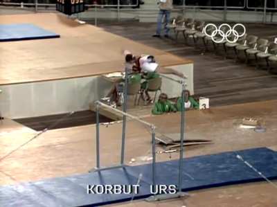 Выступление Ольги Корбут на Олимпиаде в Мюнхене 1972 г