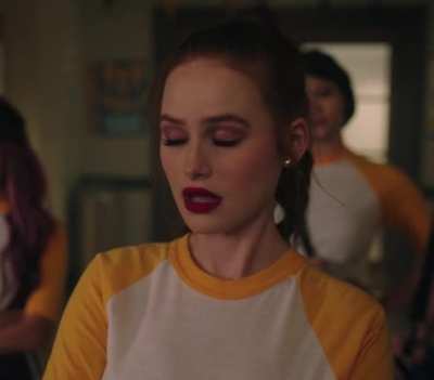 Dark red lipstick