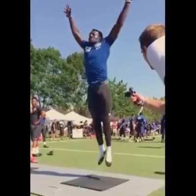 While that baseball player's double jump was impressive, this guy absolutely tops him in my opinion.