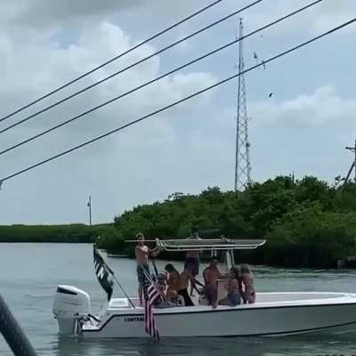 Steering a boat into a bridge