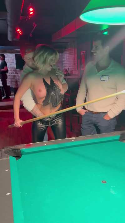 Maybe I shouldn't have told my buddies about my girl's and my cuckold and freeuse fetish. She obviously liked it, but I didn't expect them to do it in public...