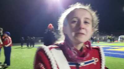 Band is a wonderful thing. But it can suck standing out there for 2 hours in freezing rain for no reason because our team sucks. Help us.