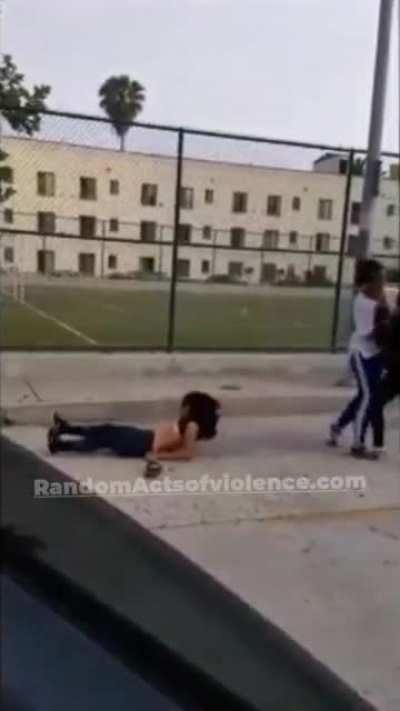 GIRL GETS KNOCKED OUT WITH HEAD STOMP &amp;amp; SHIRT PULLED OFF