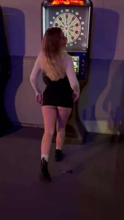 Being sneaky while playing darts (;