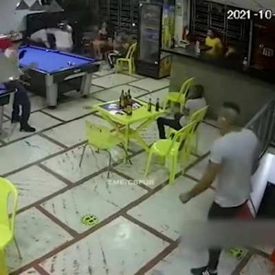 An attempted robbery of a pool club in Brazil