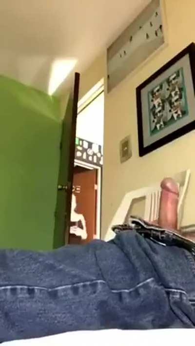 Mom spies on son jerking off