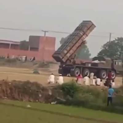 Pakistan launching it's projectiles from civilian locations. Extremely Dangerous for civilians if India retaliates