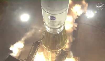 The SLS vehicle has lifted off