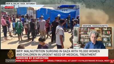 Alex de Waal is one of the world's foremost experts on famine. He says Israel's forced starvation of the people of Gaza is the most intentional since WW2: "There is no case since WW2 of starvation that has been so minutely designed and controlled."