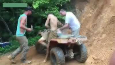 The four wheeler tried like hell, but Cooter was just too fast.