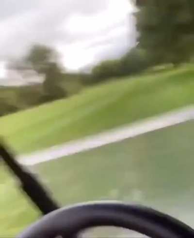 This is the best contact Chad made on the course all day.