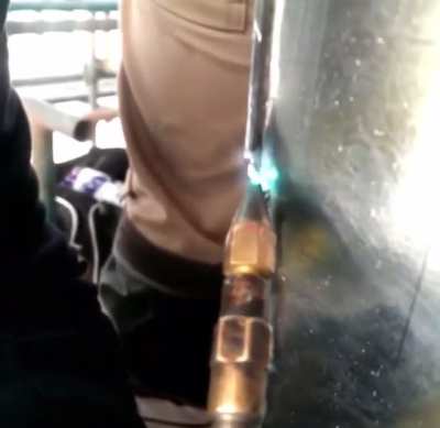 Vertical up with oxy acetylene.