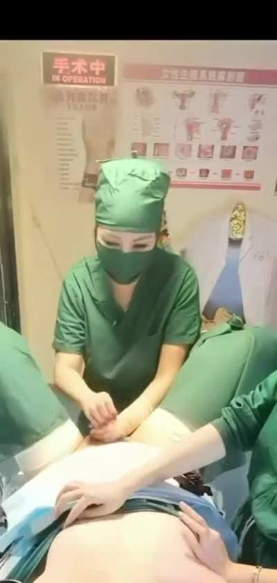 "White hands" Japanese nurses at job