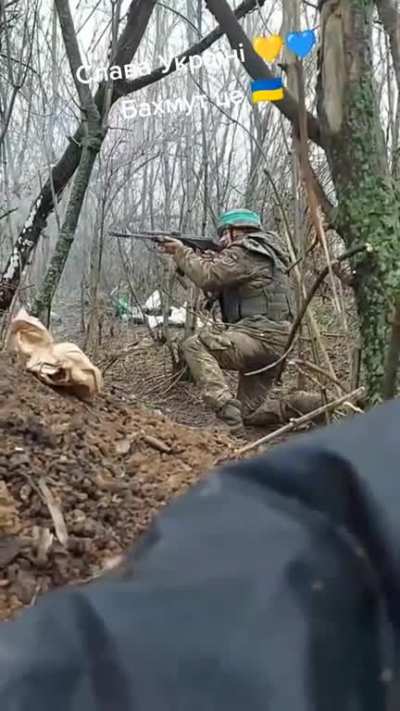 Soggy feet, a bag of bullets, ran out of cigarettes. Bakhmut life for the AFU.