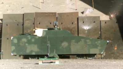 Iron Fist APS system in action - it intercepts a threat moments before hitting an armored vehicle